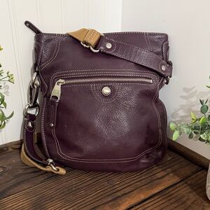 B. Makowsky Perfectly Plum Leather Crossbody Bag